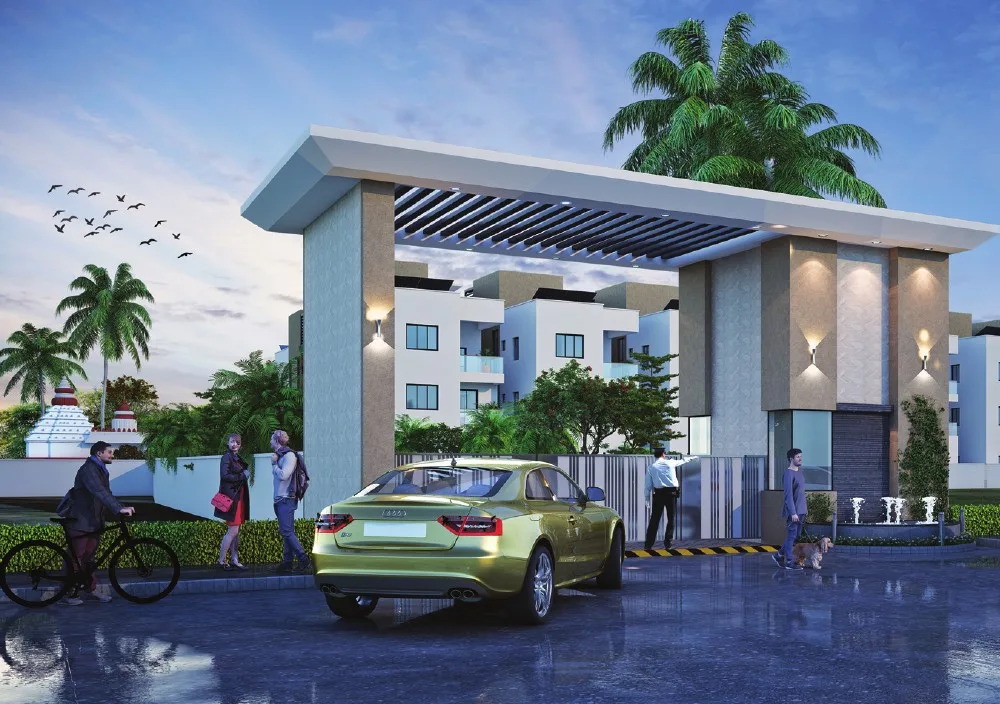 Entrance gateway rendering shown in the White Roses@5 brochure