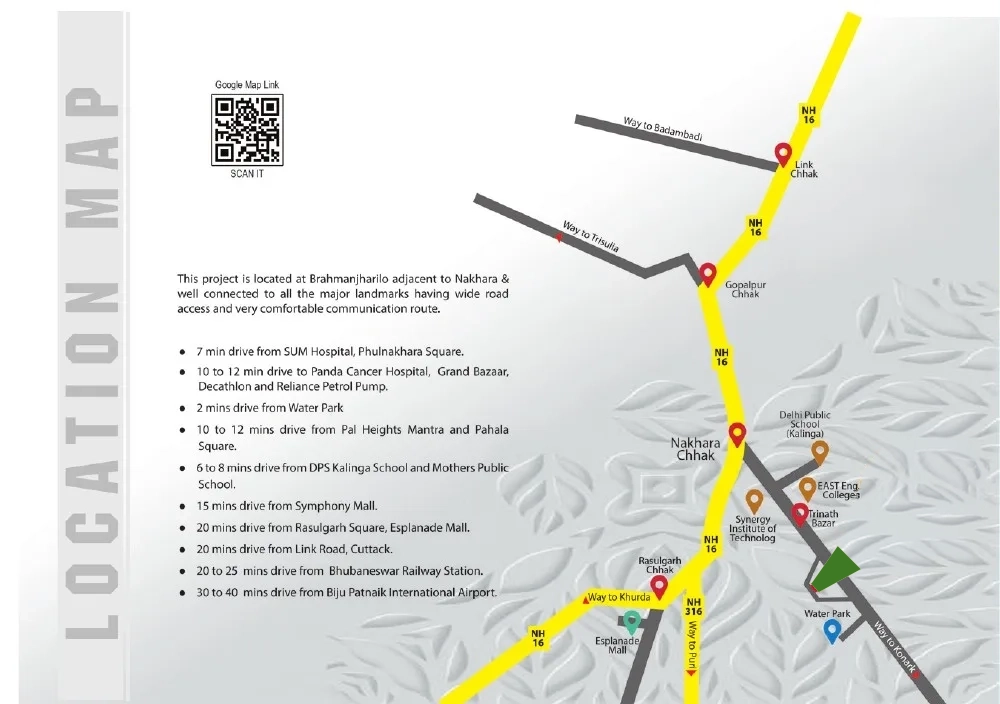 Location and nearby landmark map reproduced from the project brochure